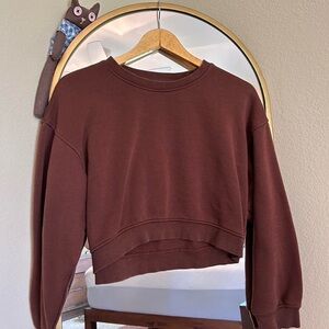 Zara Deep Brown Ribbed Knit Top